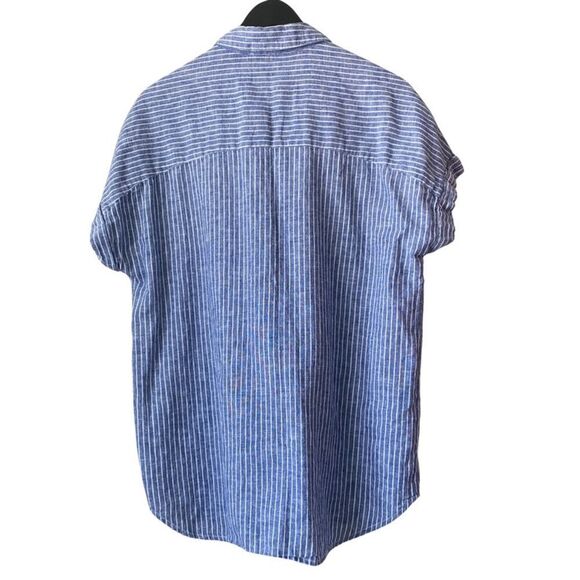 Beach Lunch Lounge Striped button up, blue and white size M women’s lightweight - Picture 2 of 4
